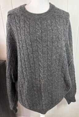 Heather Tweed shetland Wool Mens 2XL Gray Pullover Crew Neck YY